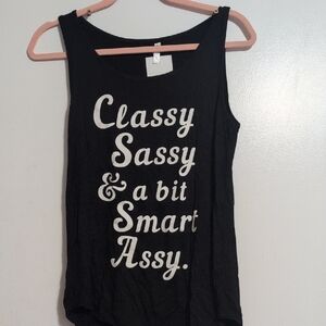 Source Unknown Black and White Sassy Tank Top